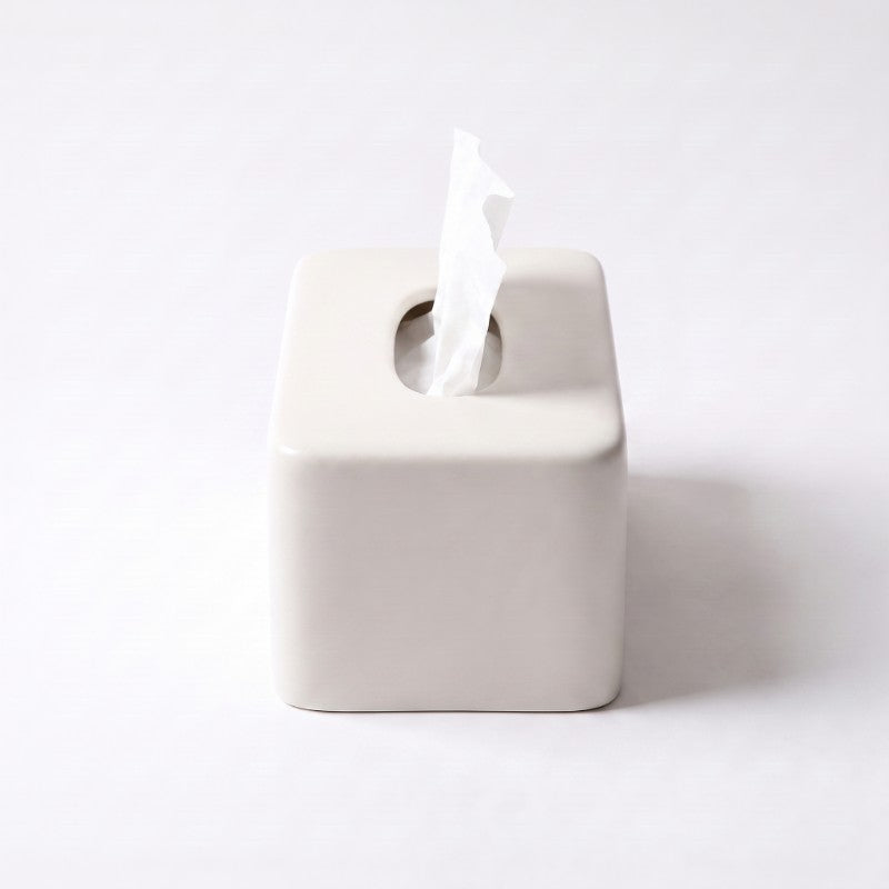 White Rounded Tissue Box