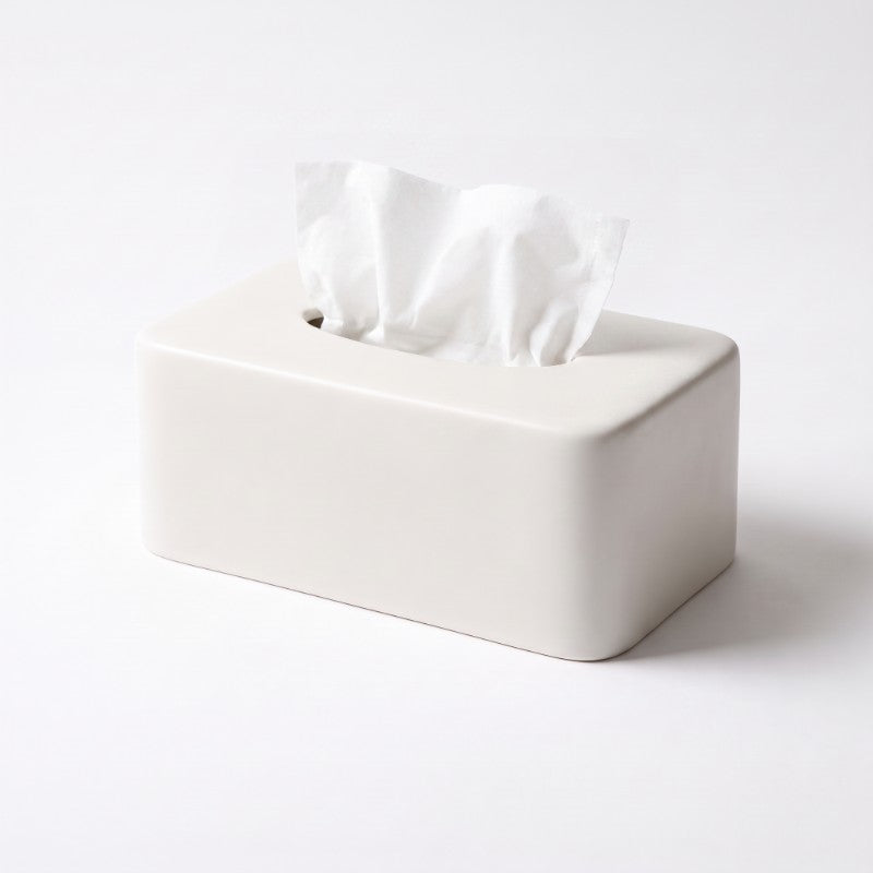 White Rounded Tissue Box