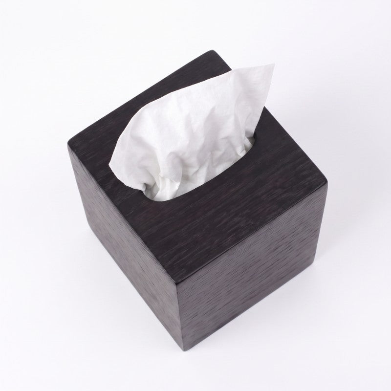 Black Wood Tissue Box