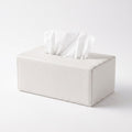 White Leather Tissue Box