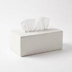 White Leather Tissue Box