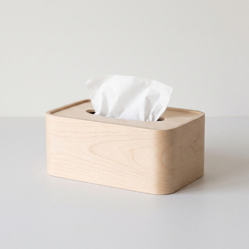 Curved Wood Tissue Box
