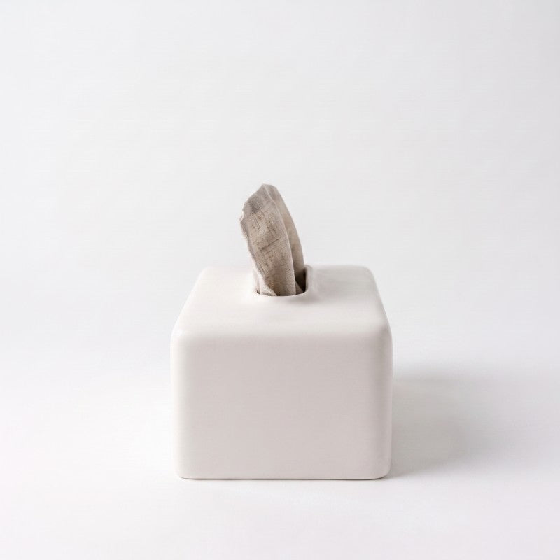 White Ceramic Tissue Box