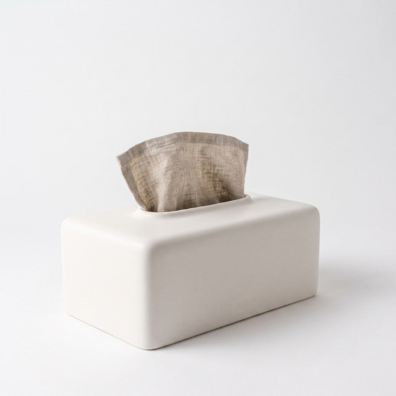 White Ceramic Tissue Box