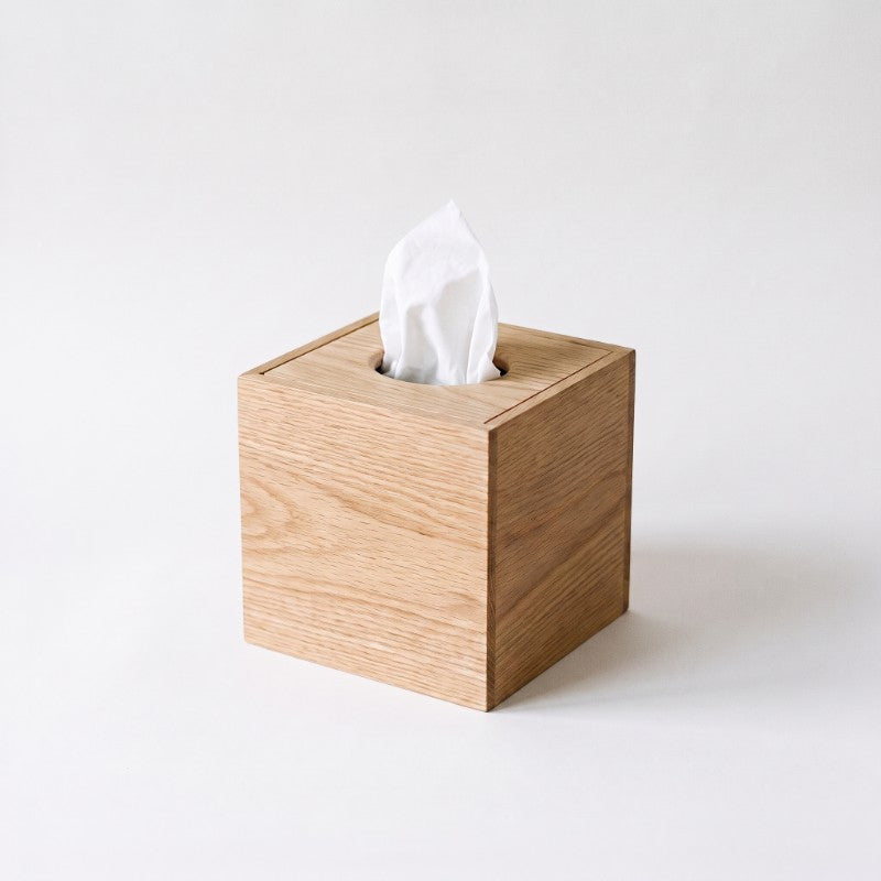 Oak Cube Tissue Box