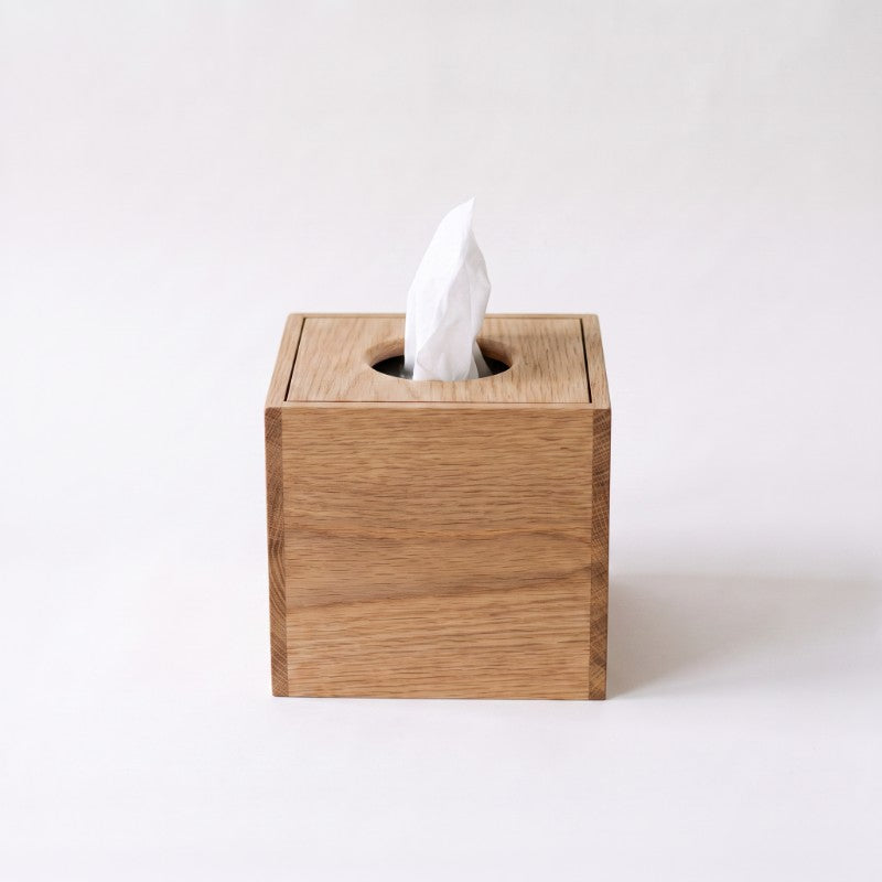 Oak Cube Tissue Box